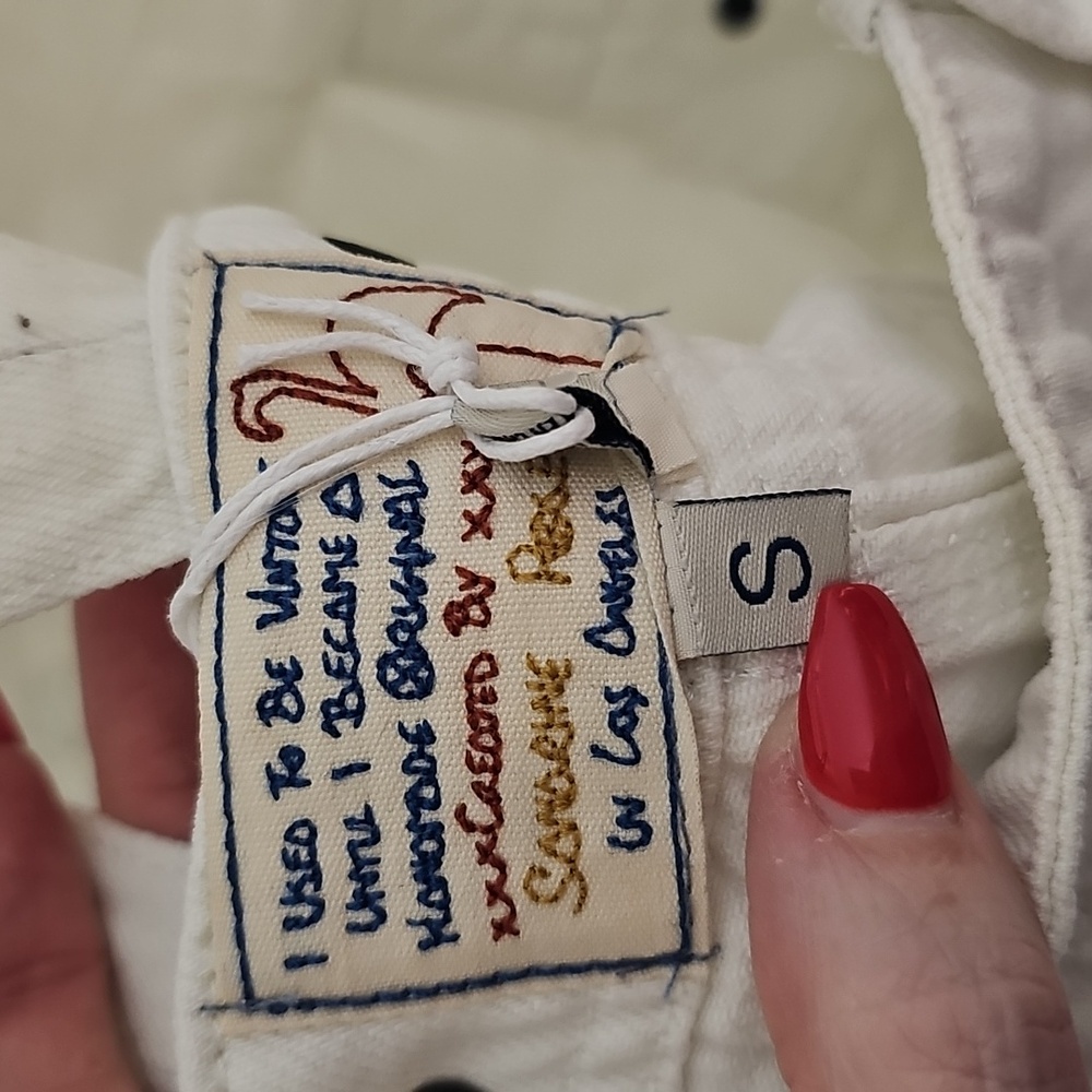 NWT Sandrine Rose Small Women's White Denim Overalls - Picture 7 of 10